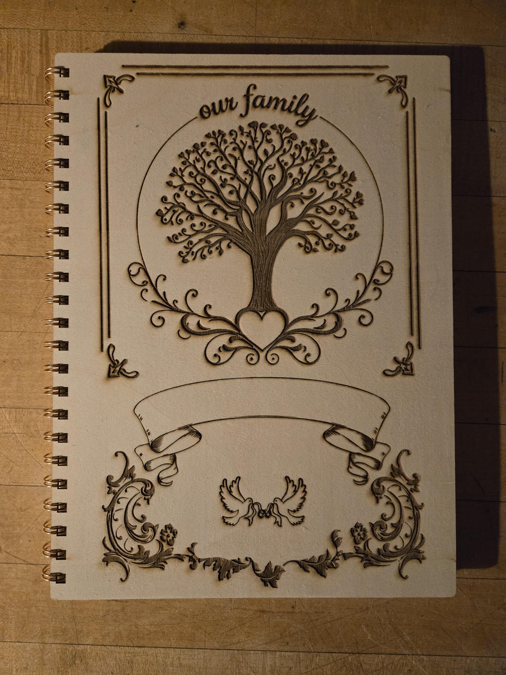 Personalized Deep Engraved Bamboo Family History Notebook