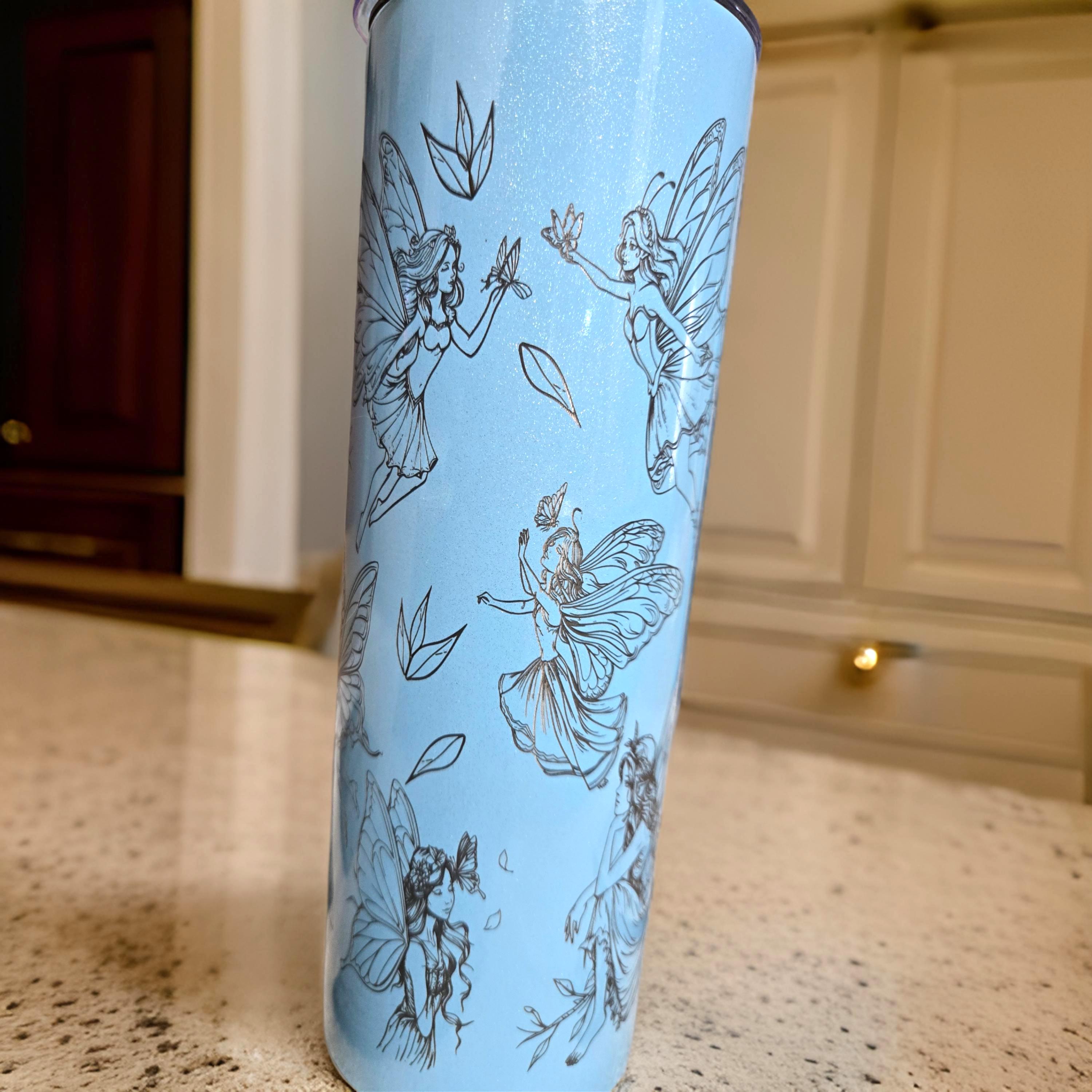 Blue Fairies Travel Tumbler: Insulated Coffee & Tea Cup