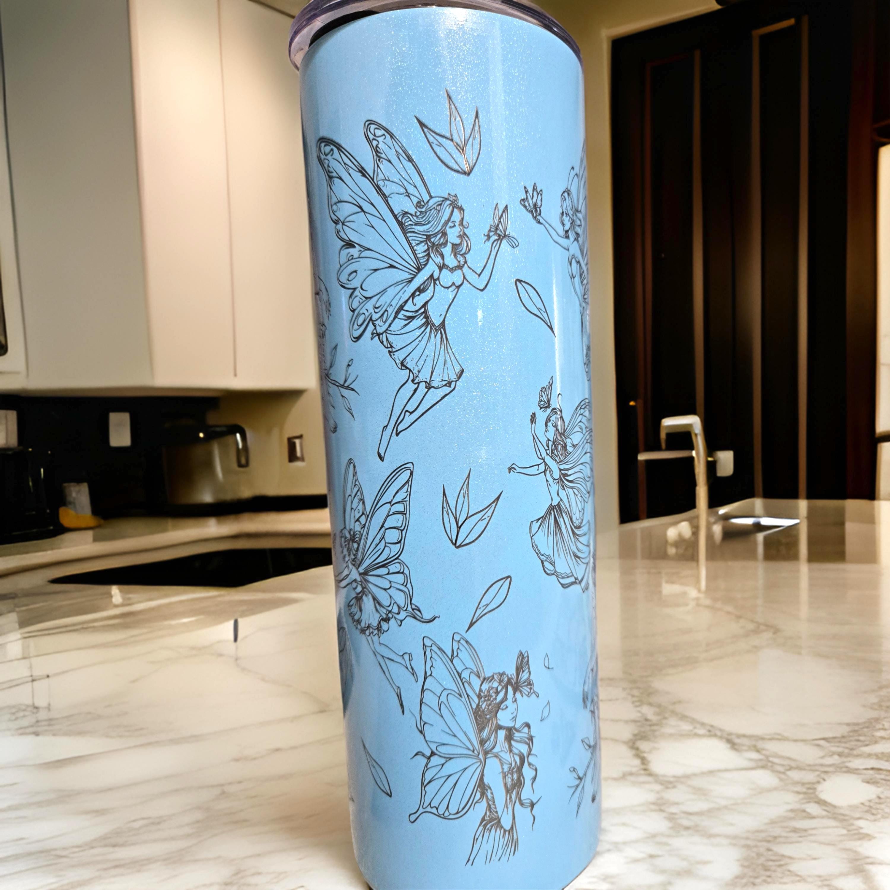 Blue Fairies Travel Tumbler: Insulated Coffee & Tea Cup