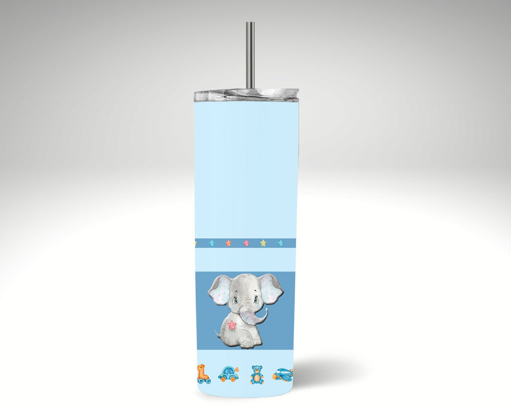 Personalized Mom and Son Tumbler & Sippy Cup Set: Elephant Design