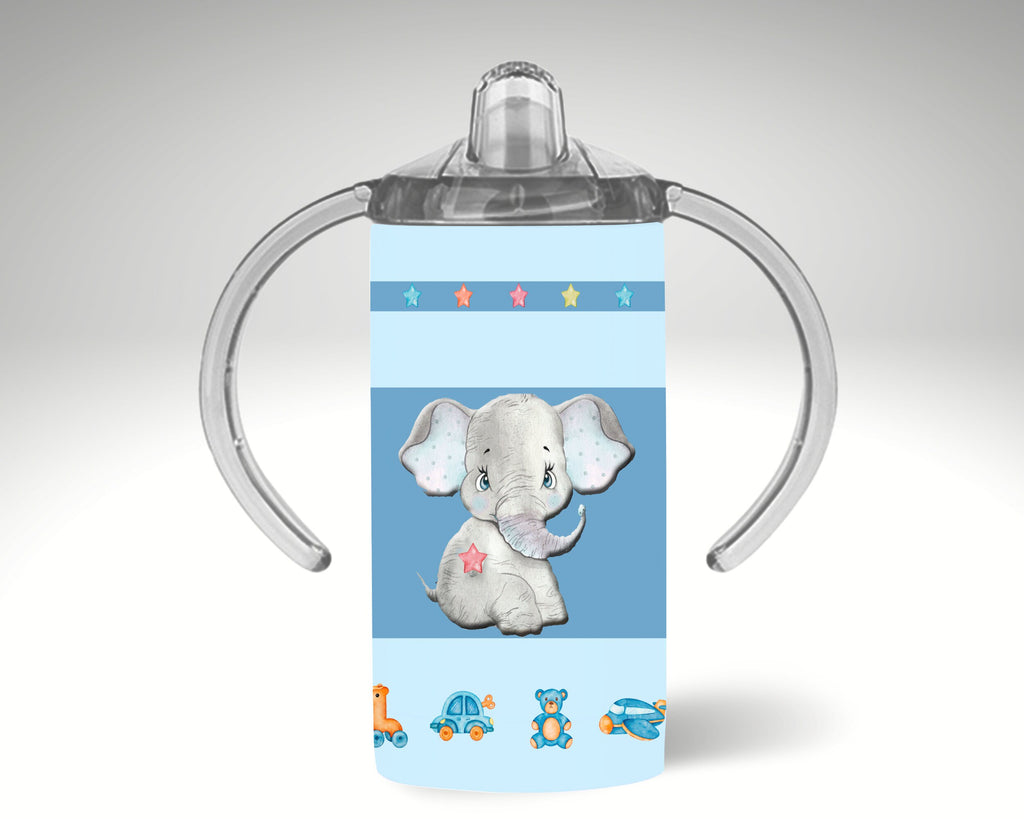 Personalized Mom and Son Tumbler & Sippy Cup Set: Elephant Design