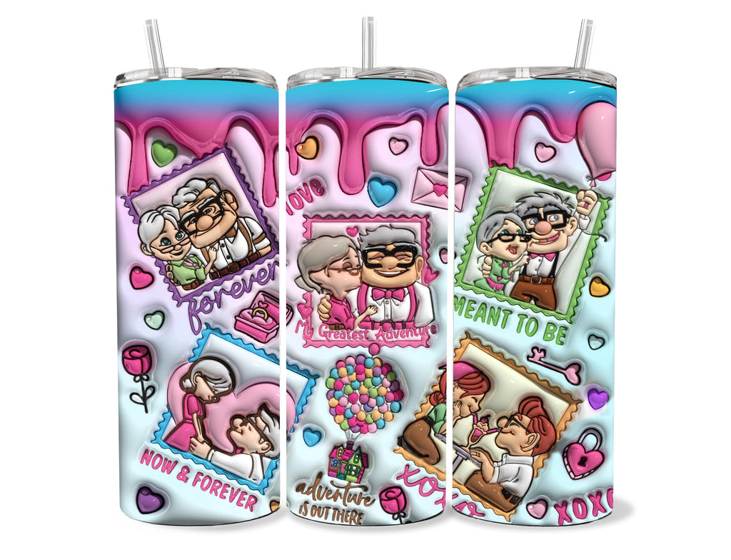 Carl and Ellie Custom 20 oz Tumbler, Cute Valentine's Insulated Cup for Weddings & Trips - Perfect Gift for Couples