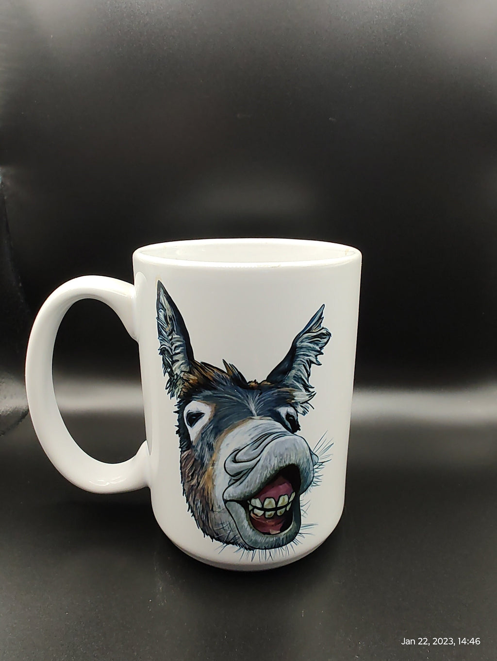 Laughing Donkey Ceramic Coffee Mug: Gift for Animal Lovers