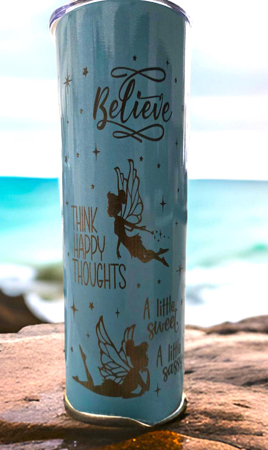 Tinkerbell Blue Insulated Tumbler Cute Travel Cup for Coffee & Tea Ideal Gift for Girls Teachers, Birthdays and Anniversary Celebrations