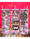 Carl and Ellie Custom 20 oz Tumbler, Cute Valentine's Insulated Cup for Weddings & Trips - Perfect Gift for Couples