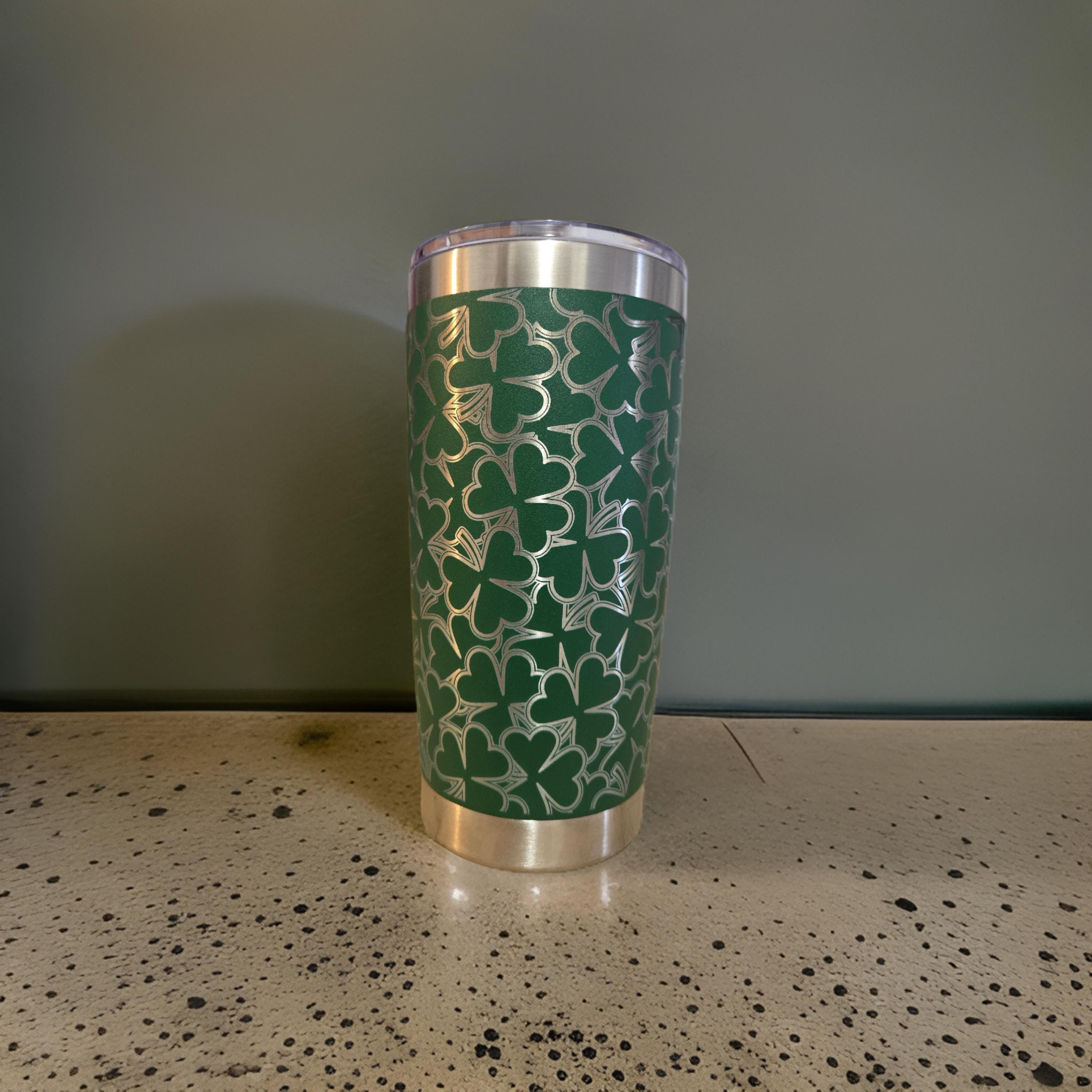 Shamrock Travel Tumbler: Green Insulated Coffee Mug