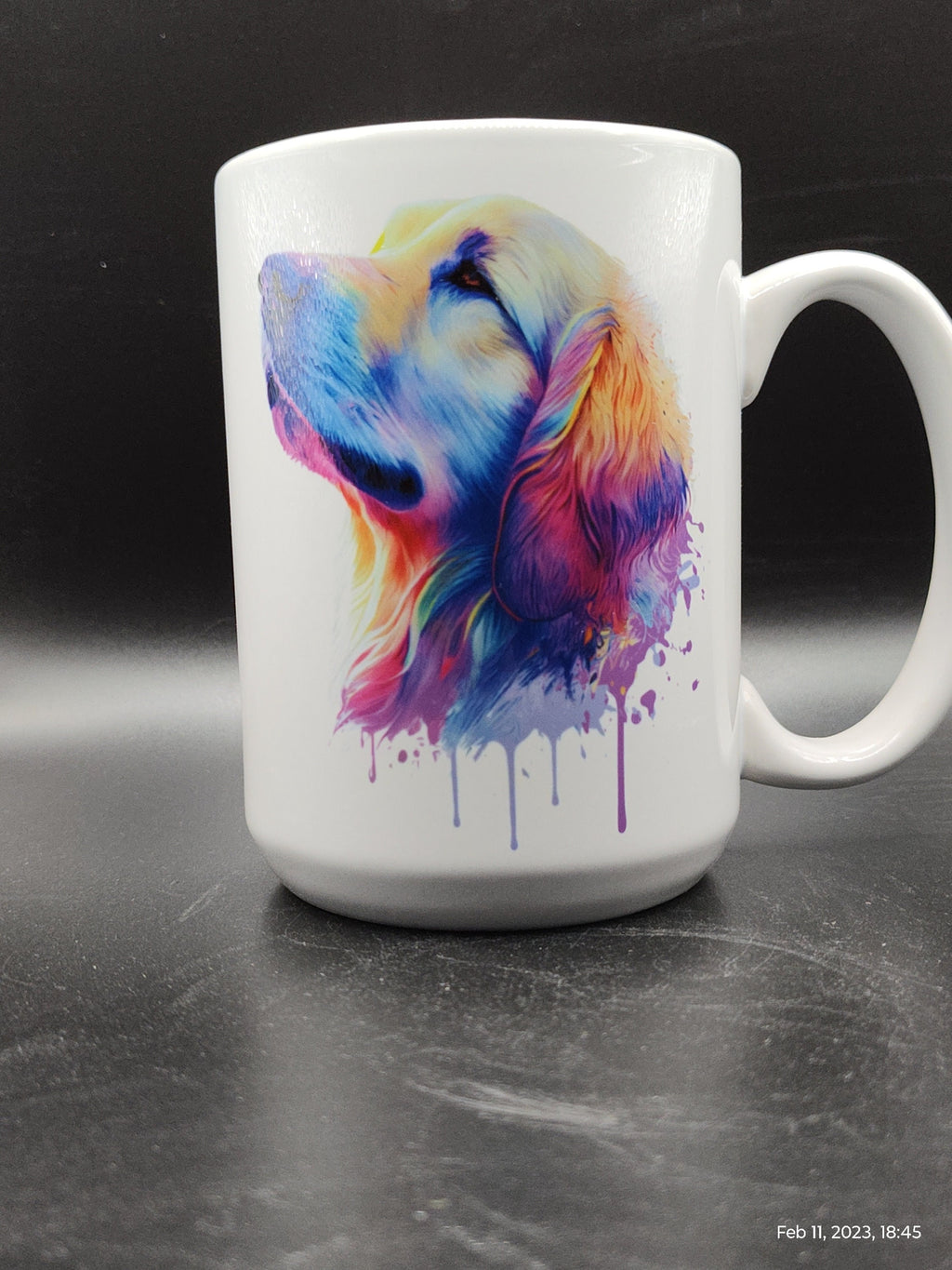 Retriever Dog Mug: Vibrant Playful Design, Gift for Pet Owners