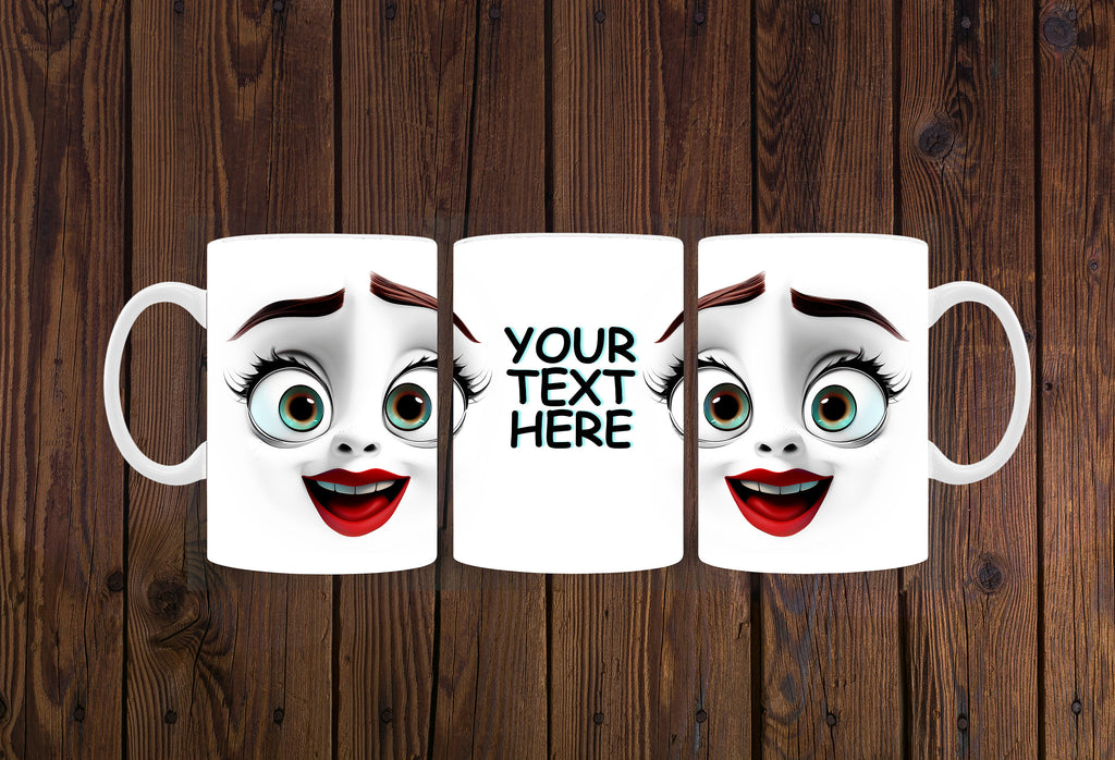 Silly Face Mug: Quirky Cartoon Ceramic Coffee Cup