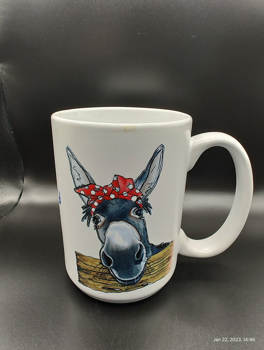 Donkey with Bow Coffee Mug: Adorable Farmhouse Nursery Decor