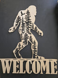 Big Foot Wooden Welcome Sign
