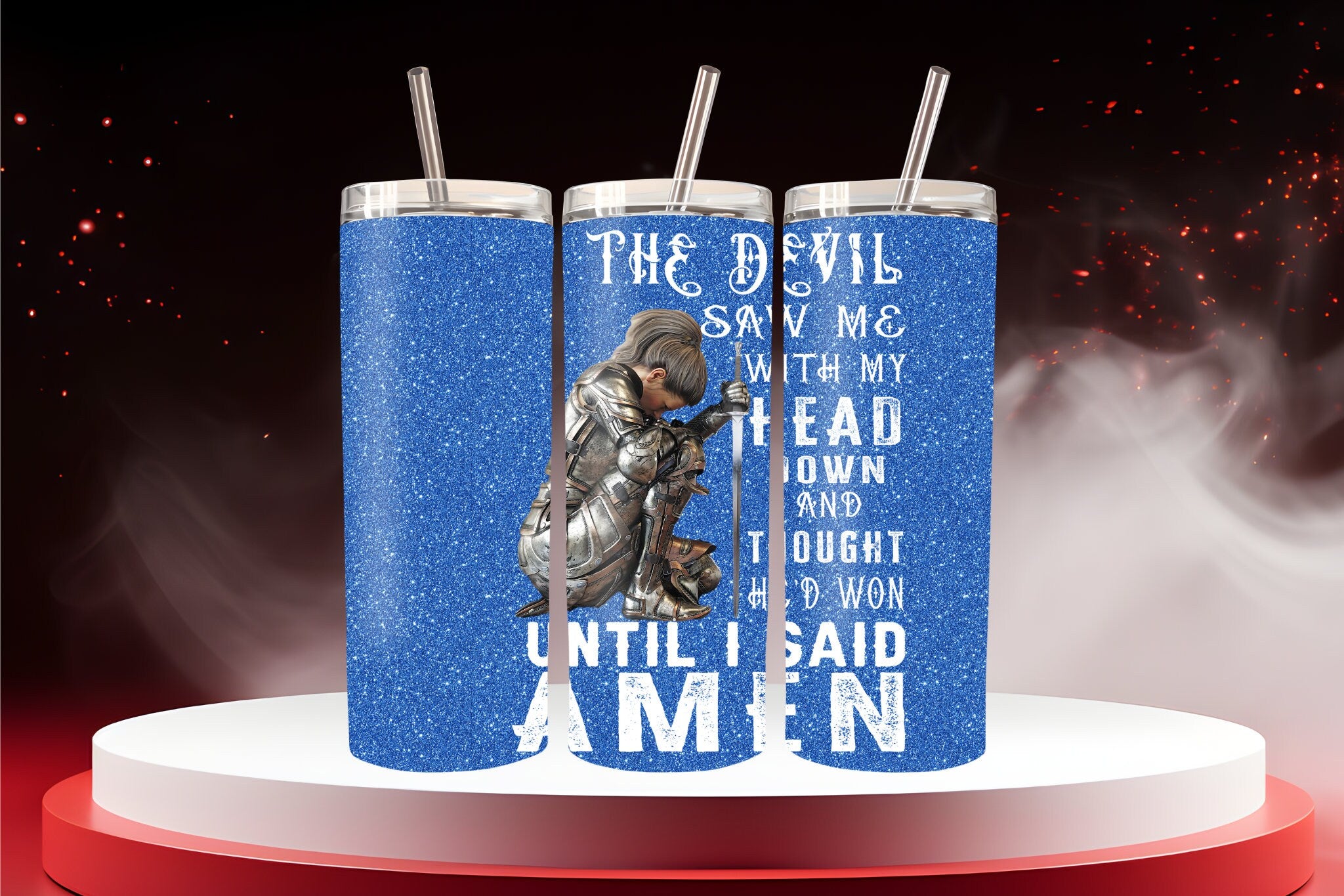 Prayer Warrior 20 oz Tumbler: Personalized Affirmation Cup