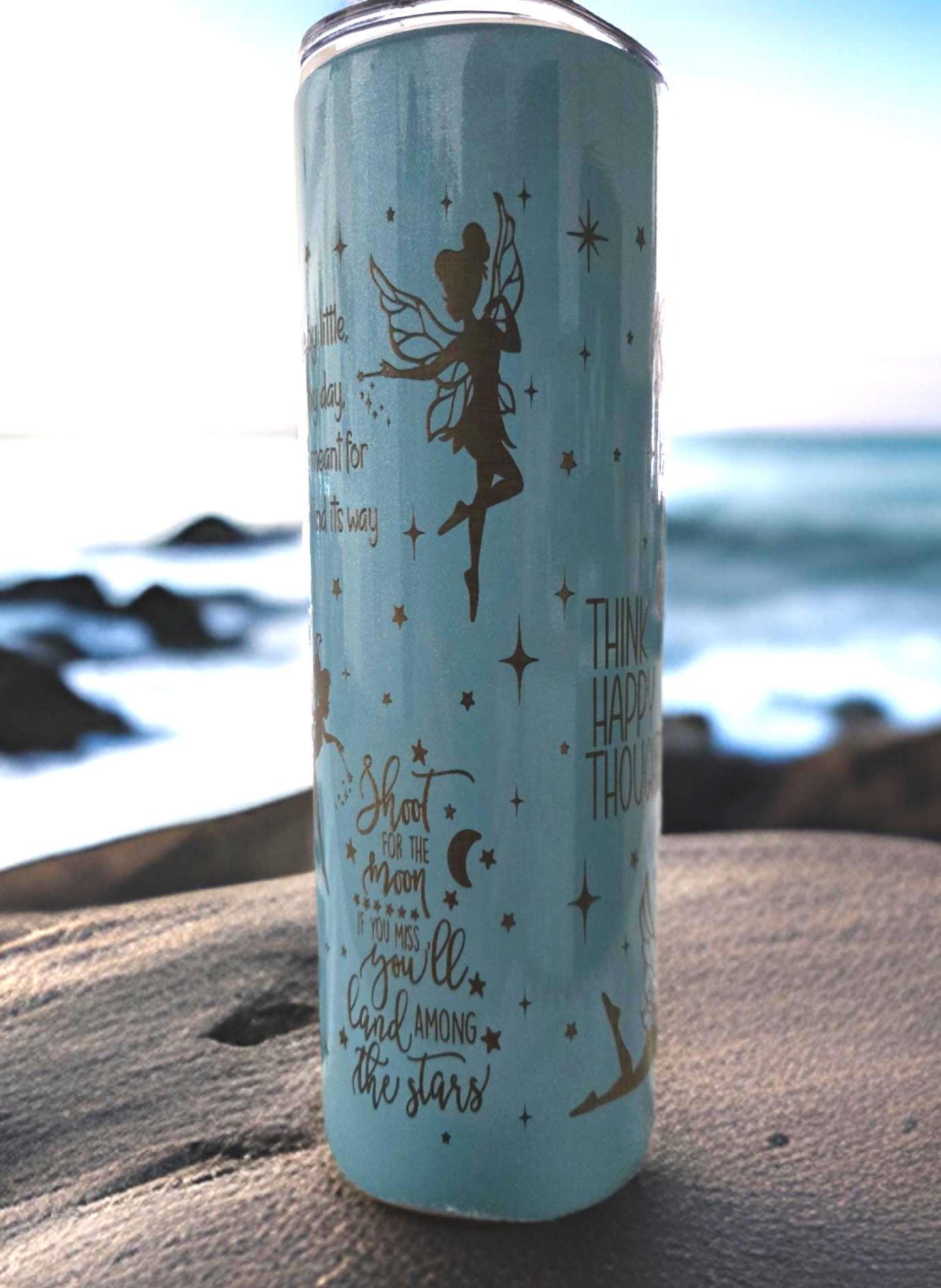 Tinkerbell Blue Insulated Tumbler Cute Travel Cup for Coffee & Tea Ideal Gift for Girls Teachers, Birthdays and Anniversary Celebrations