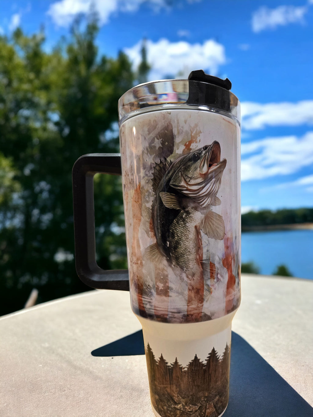 Personalized Hunting Tumbler: 40 oz Insulated Fishing Cup