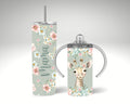 Mom and Daughter Tumbler Set: Floral Insulated Stainless Steel Cup