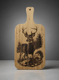 Personalized Bamboo Cutting Board, Deep Engraved Deer Design, 7x15 Rustic Cabin Kitchen Décor or Functional Gift for Outdoorsmen