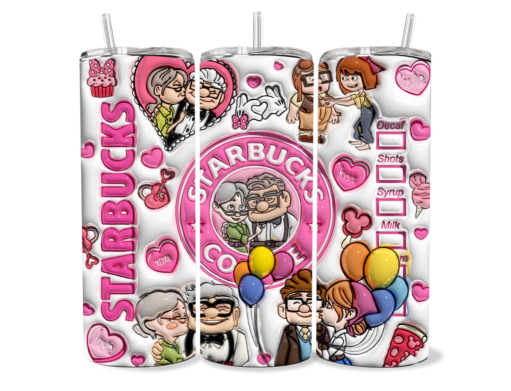 Carl and Ellie Custom 20 oz Tumbler, Cute Valentine's Insulated Cup for Weddings & Trips - Perfect Gift for Couples