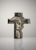 Layered Basswood and Walnut Jesus Cross Wall Art