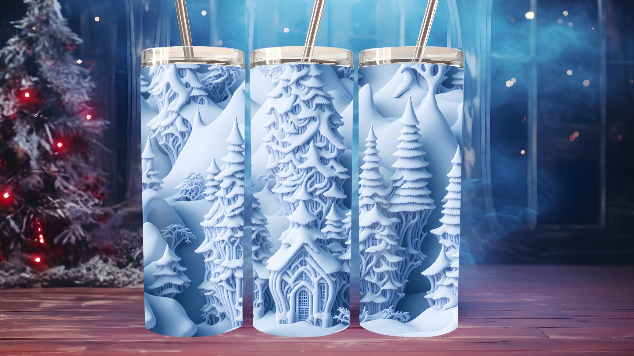 Snow Village 20 oz Tumbler: Insulated Winter Travel Mug