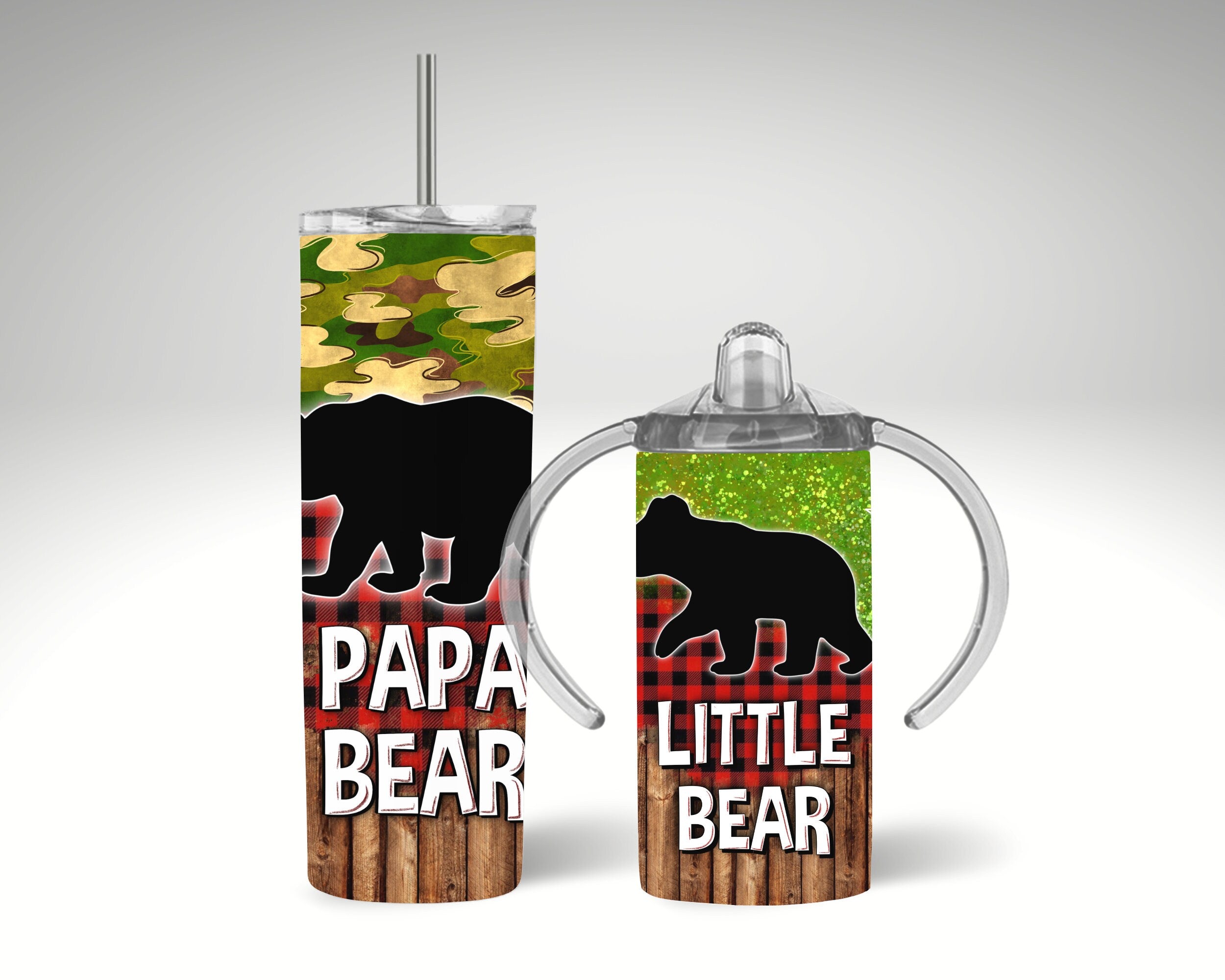 Personalized Three Bears Tumbler Set: Insulated Cup & Sippy Cup