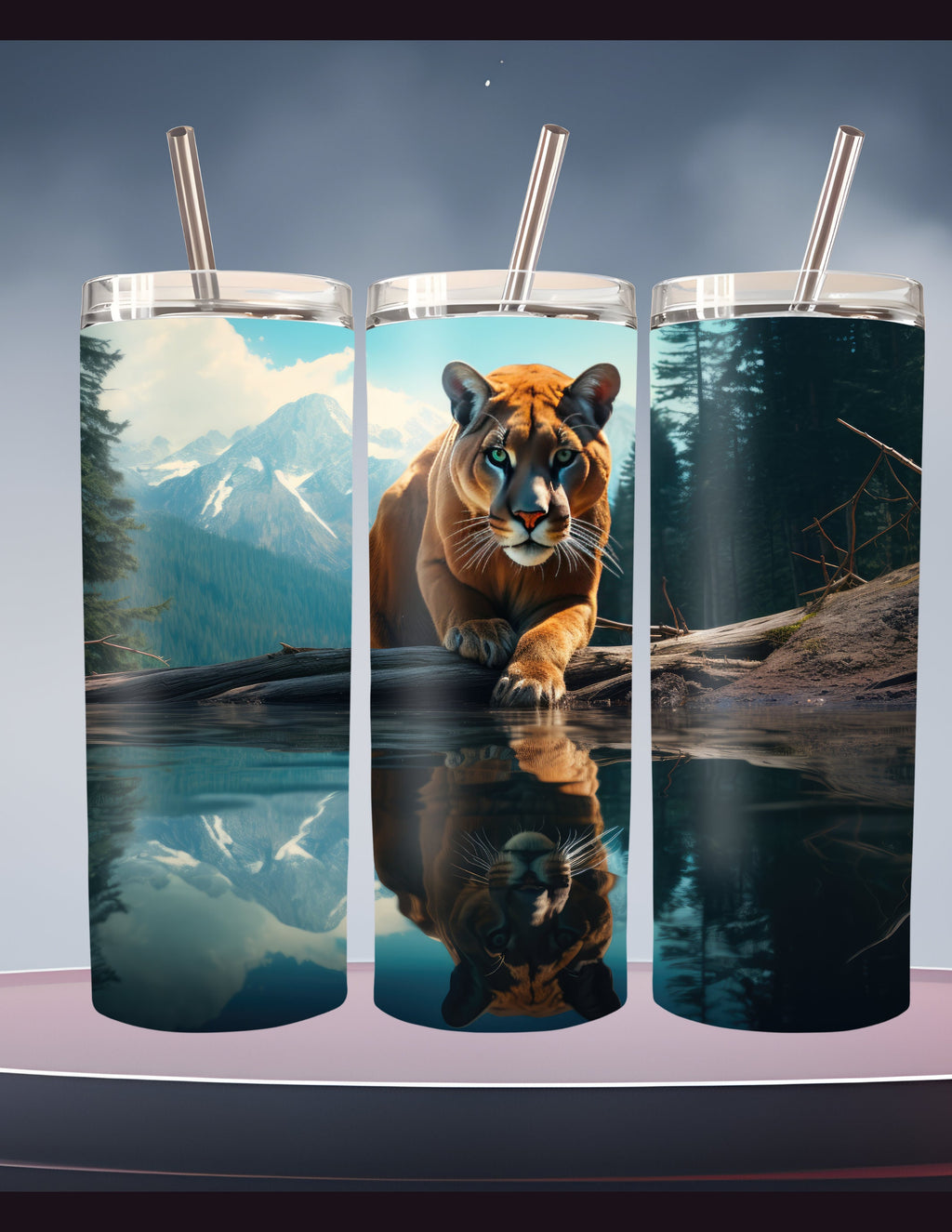 Custom Deer Reflection 20 oz Tumbler: Insulated Animal Lover Gift