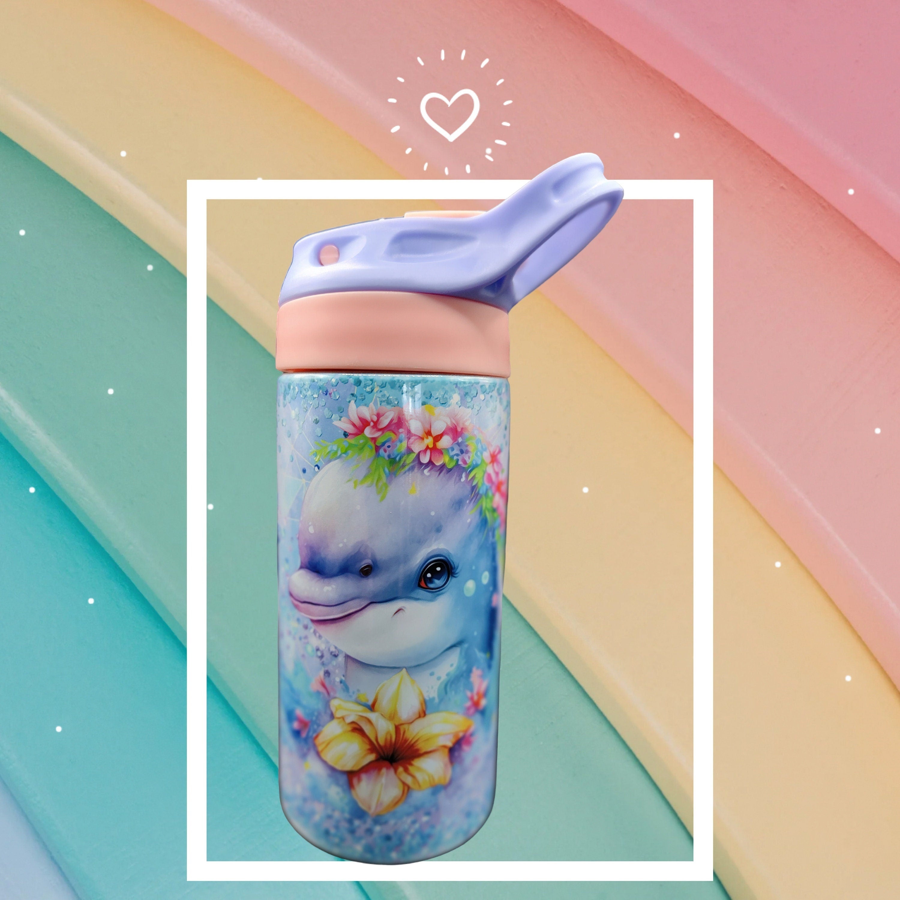 Girls Tip Tumblers – 12 oz Customised Insulated Wine Cup for Kids' Trips – Cute and Fun Gift for Girls
