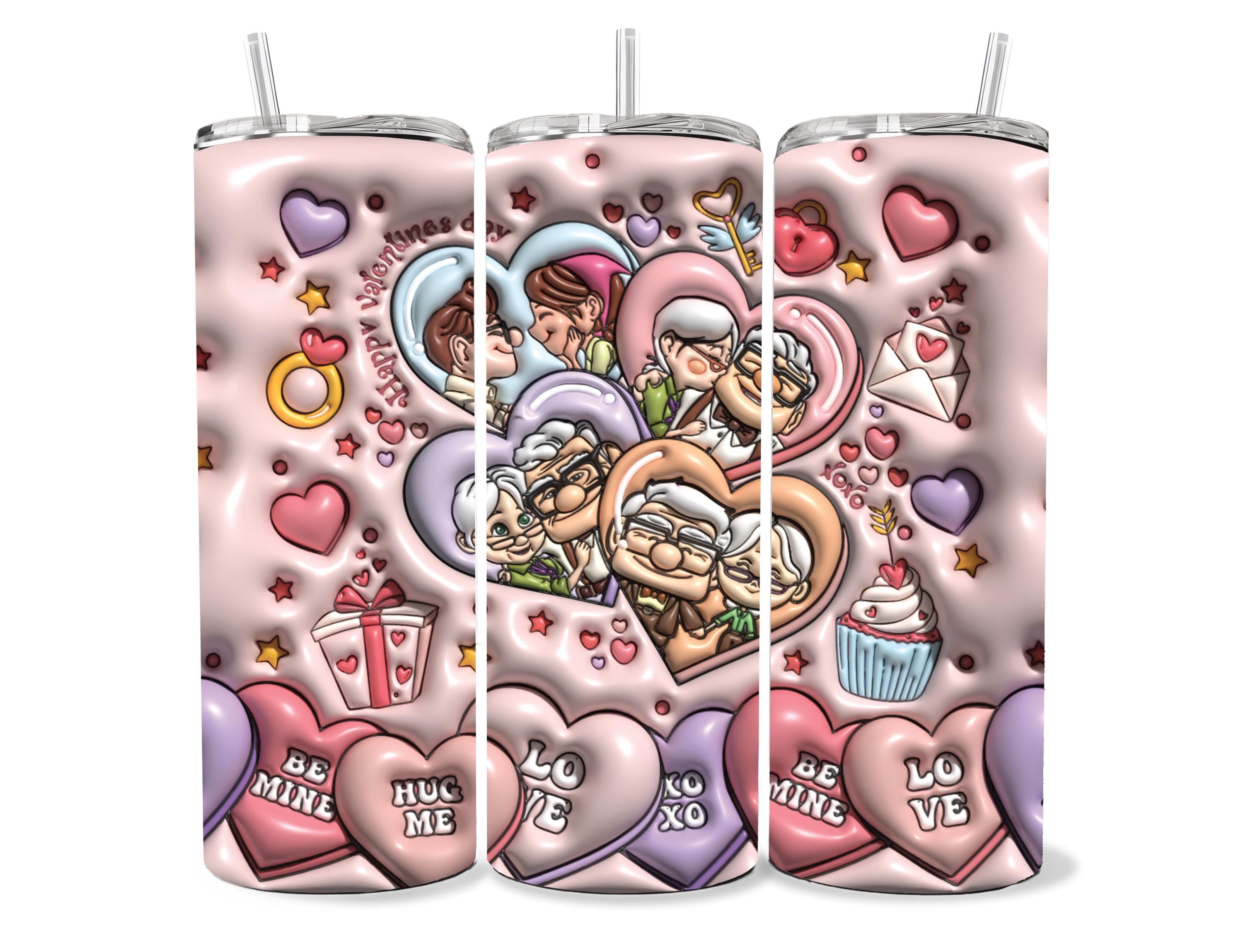 Carl and Ellie Custom 20 oz Tumbler, Cute Valentine's Insulated Cup for Weddings & Trips - Perfect Gift for Couples