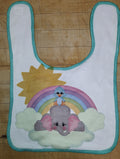 Elephant Rainbow Baby Bib: Soft Newborn Feeding Bib
